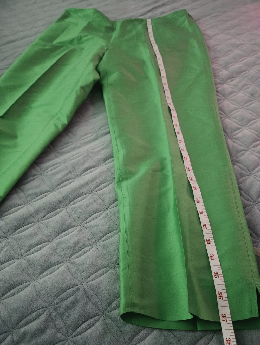 Ralph Lauren Bright Green 100% Silk Two-Piece Pantsuit - Picture 12 of 15